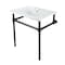 Kingston Brass 31 Console Sink with Brass Legs 8Inch, 3 Hole, WhiteOil Rubbed Bronze KVBH31227W8B5 - alternate 1